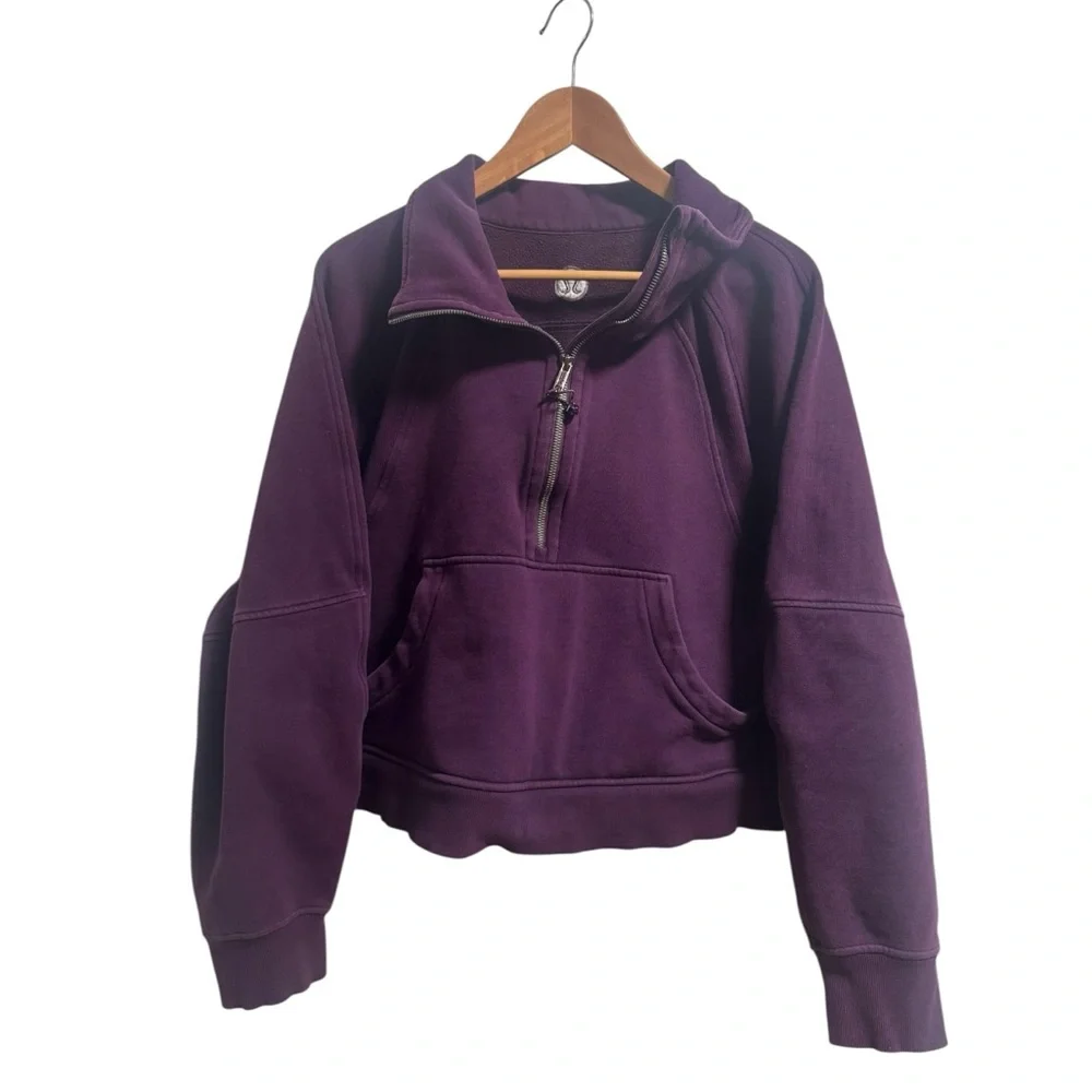 Lululemon Cropped Half Zip Hoodie Plum Purple XL/XXL - Picture 1 of 4